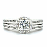 Estate 0.92cttw Vintage Style Halo Engagement Ring