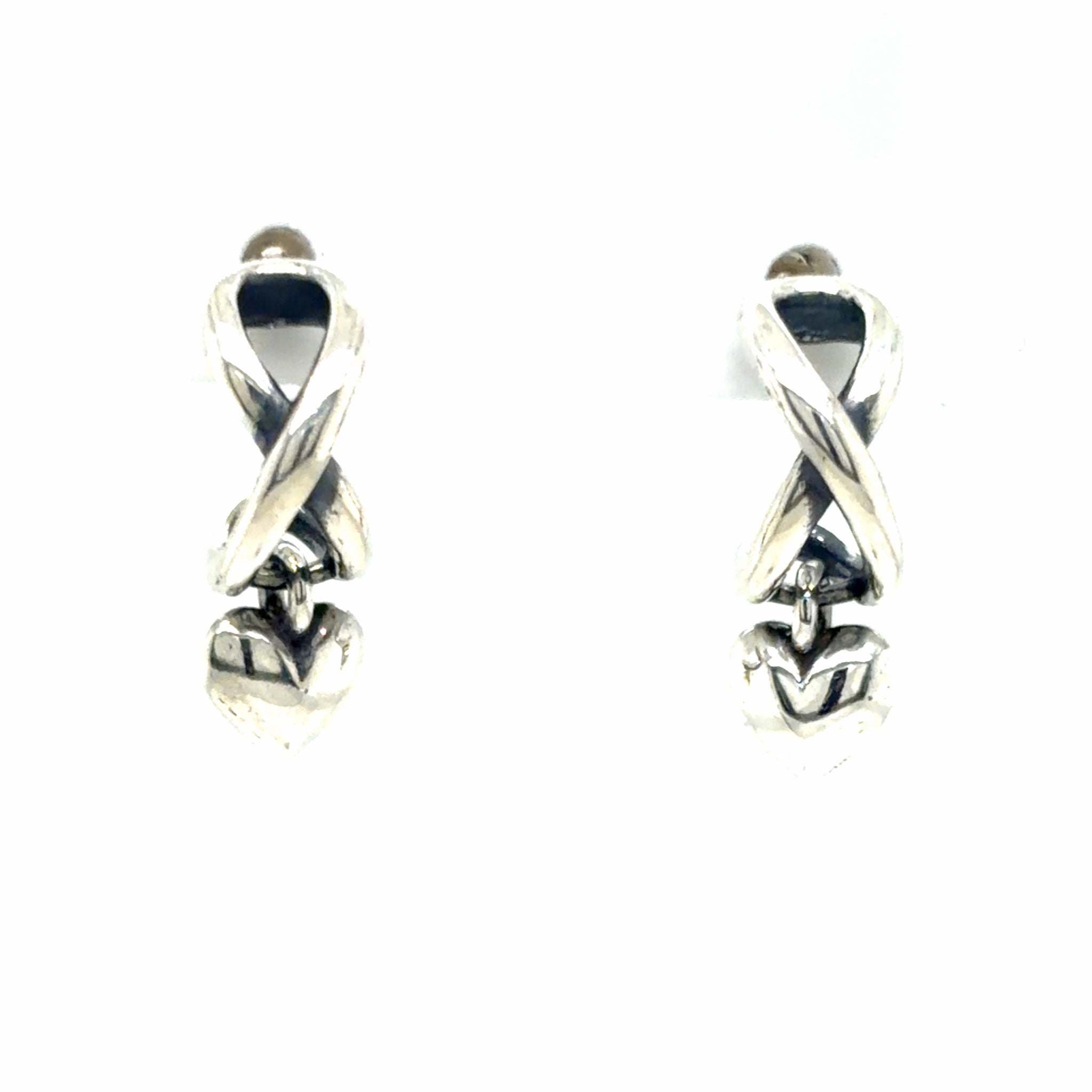 Estate Pair James Avery Delicate Infinite Love Hoop Earrings