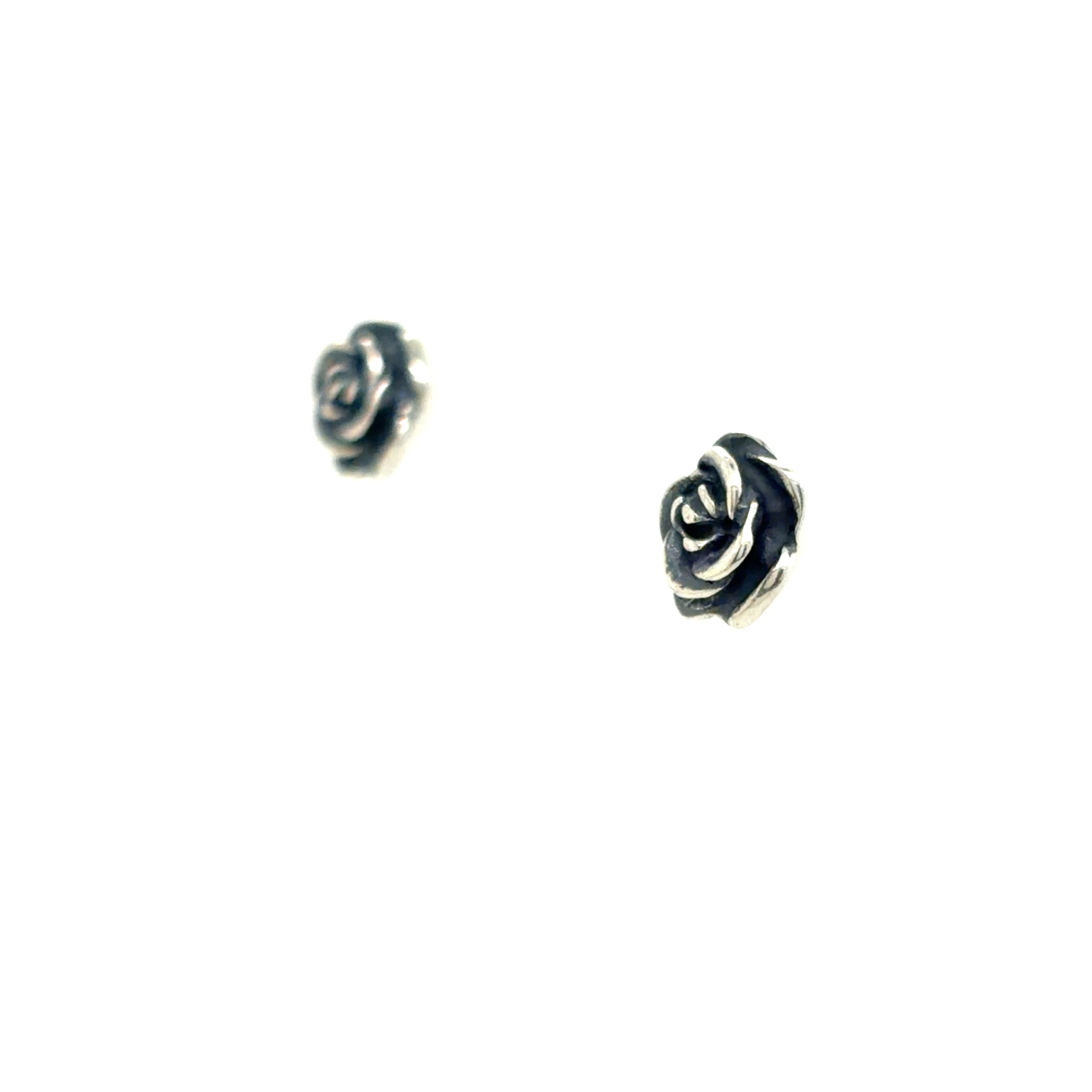 Estate Retired James Avery 3-D Rose Blossom Stud Earrings