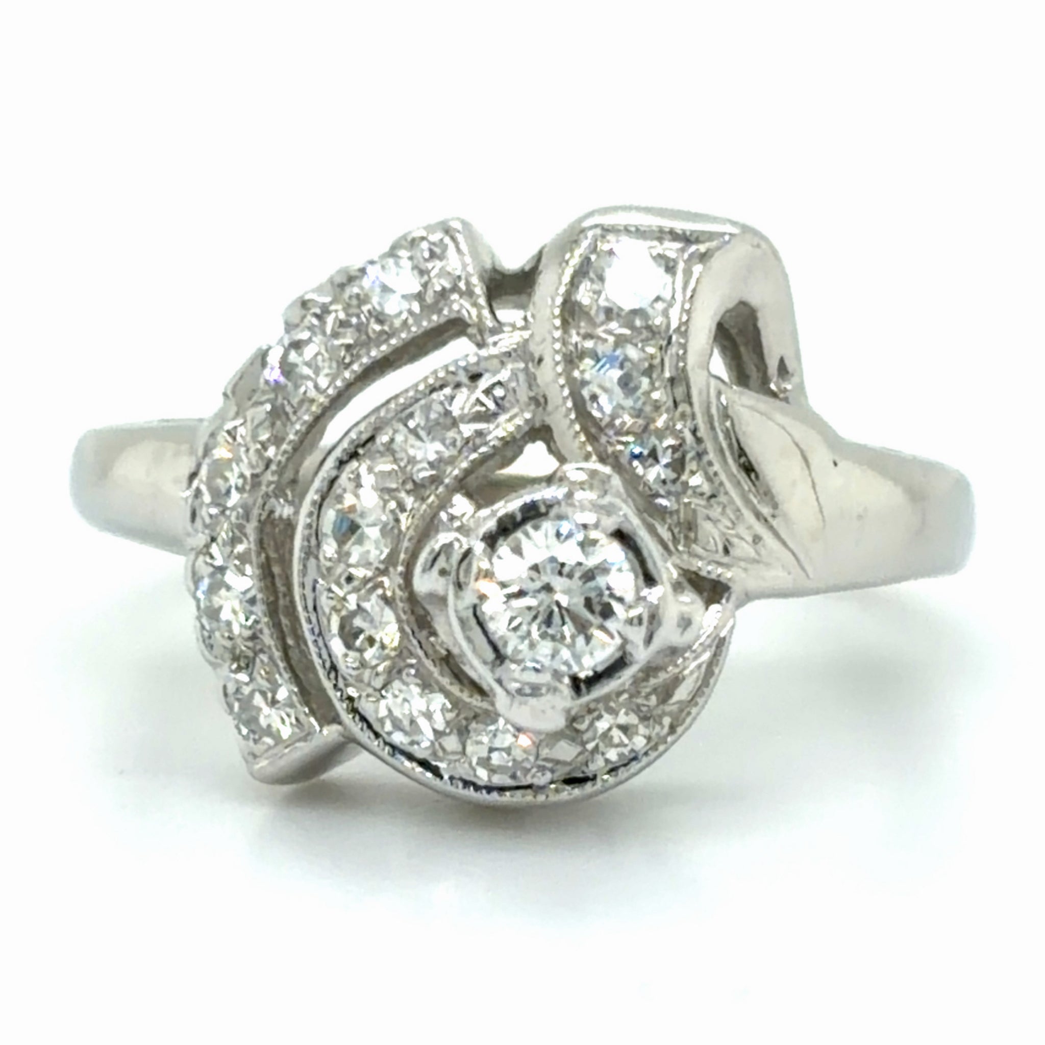Estate 0.25cttw Diamond Swirl Fashion Ring