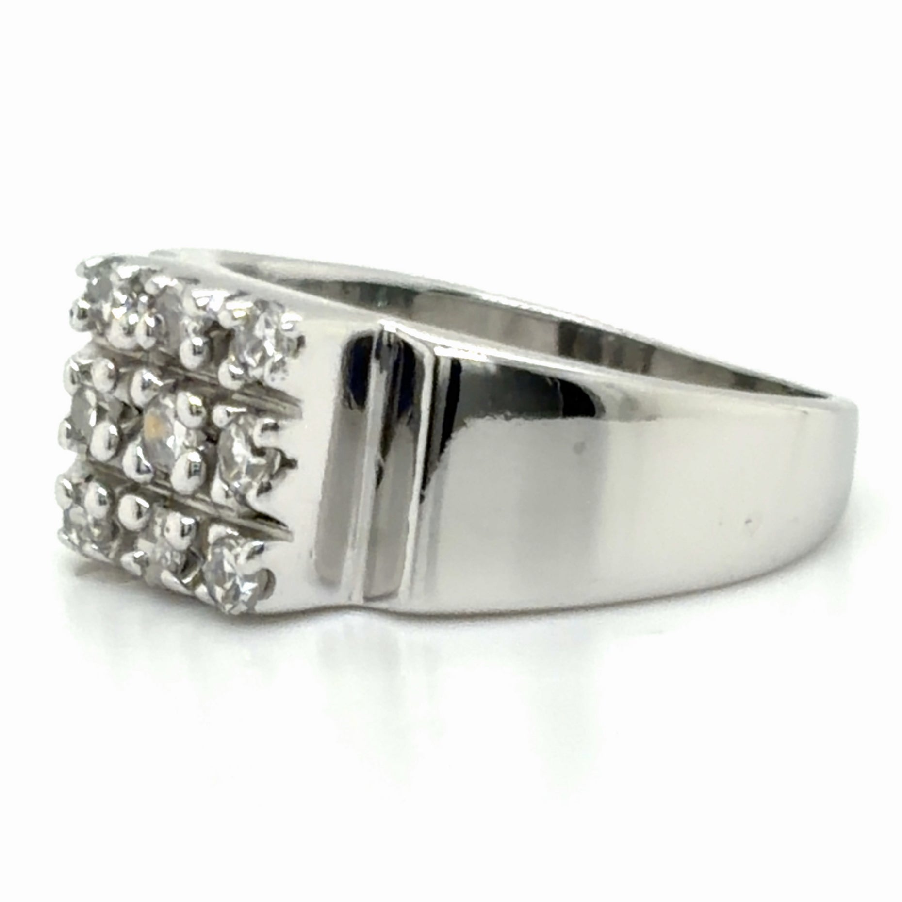 Estate Diamond Square Top Modern Ring