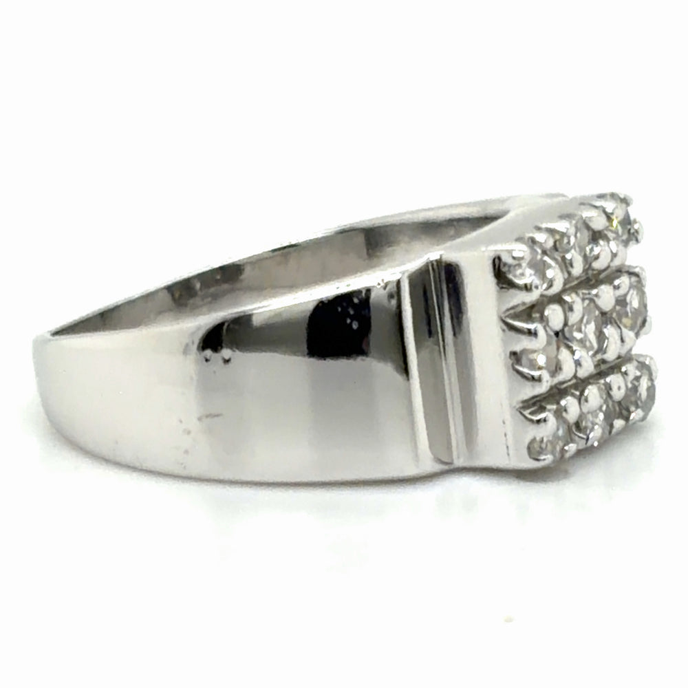 Estate Diamond Square Top Modern Ring