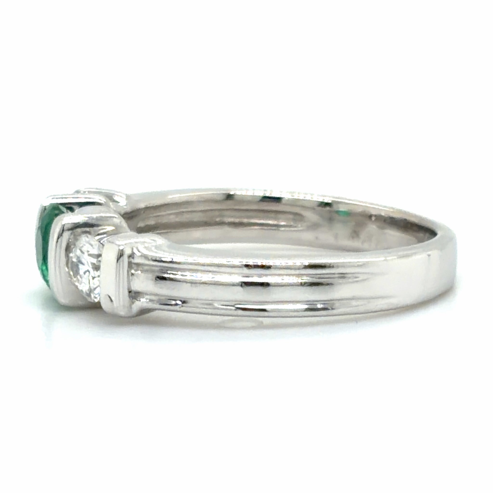 Estate Lab Grown Emerald 3-Stone Ring