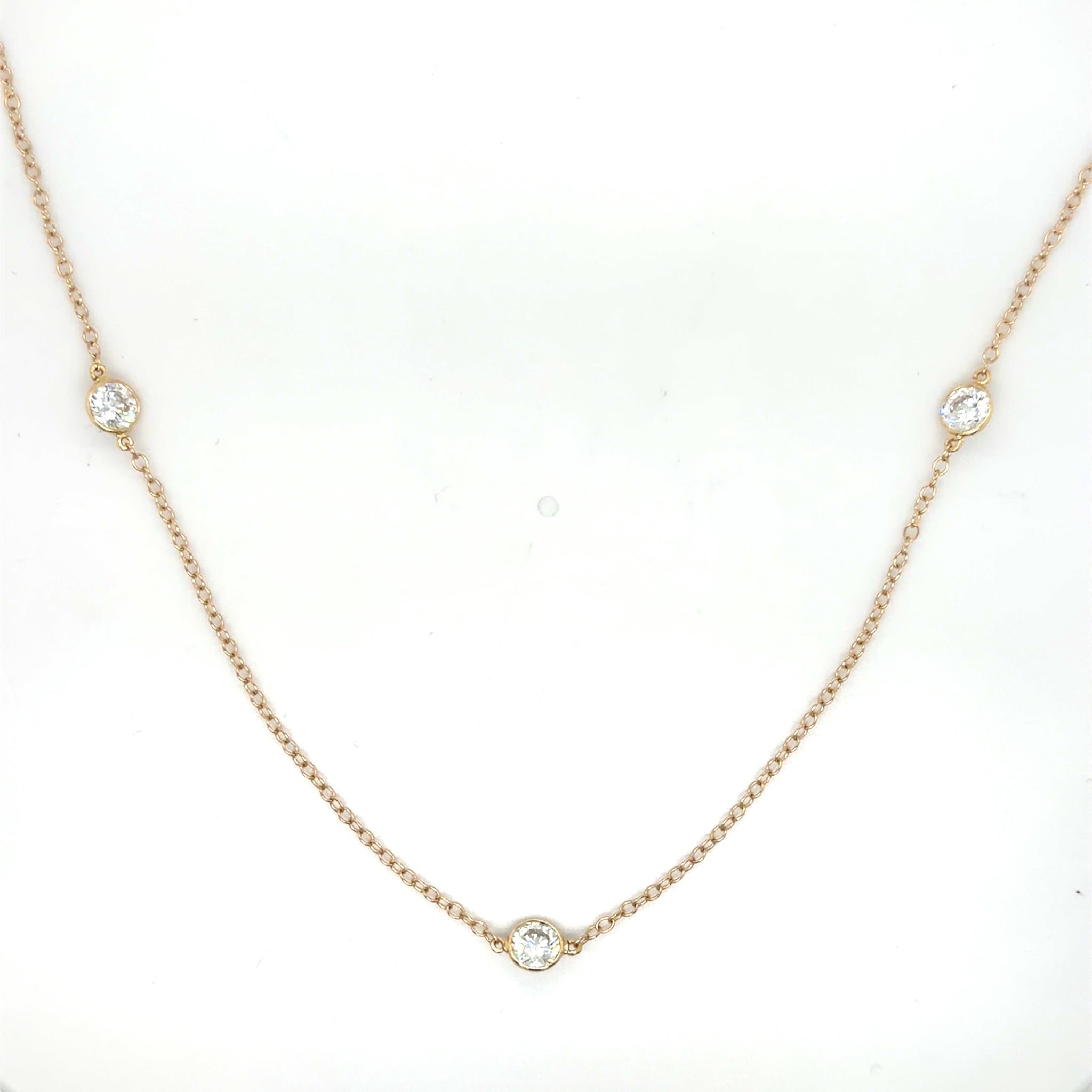 Estate Cubic Zirconia Station Necklace