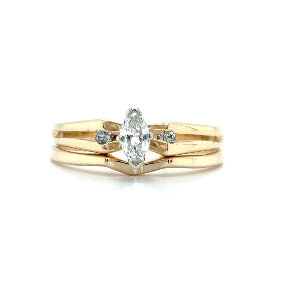 Estate Marquise Diamond Wedding Set