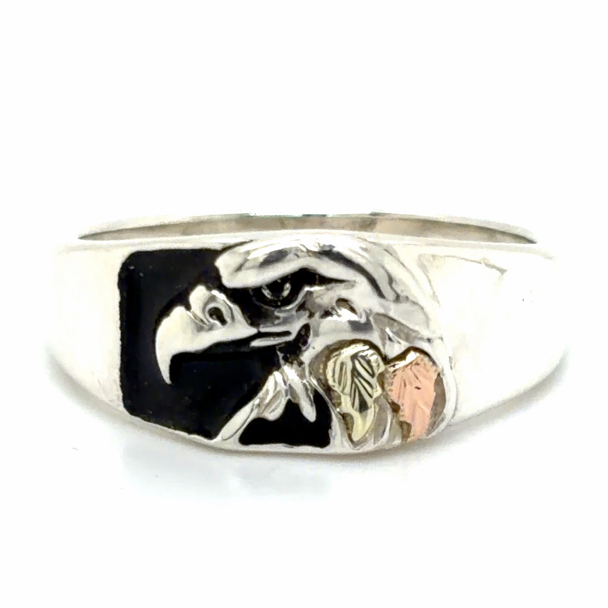 Estate Enamel Eagle Ring