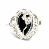 Estate Sterling Silver Onyx Grape Ring