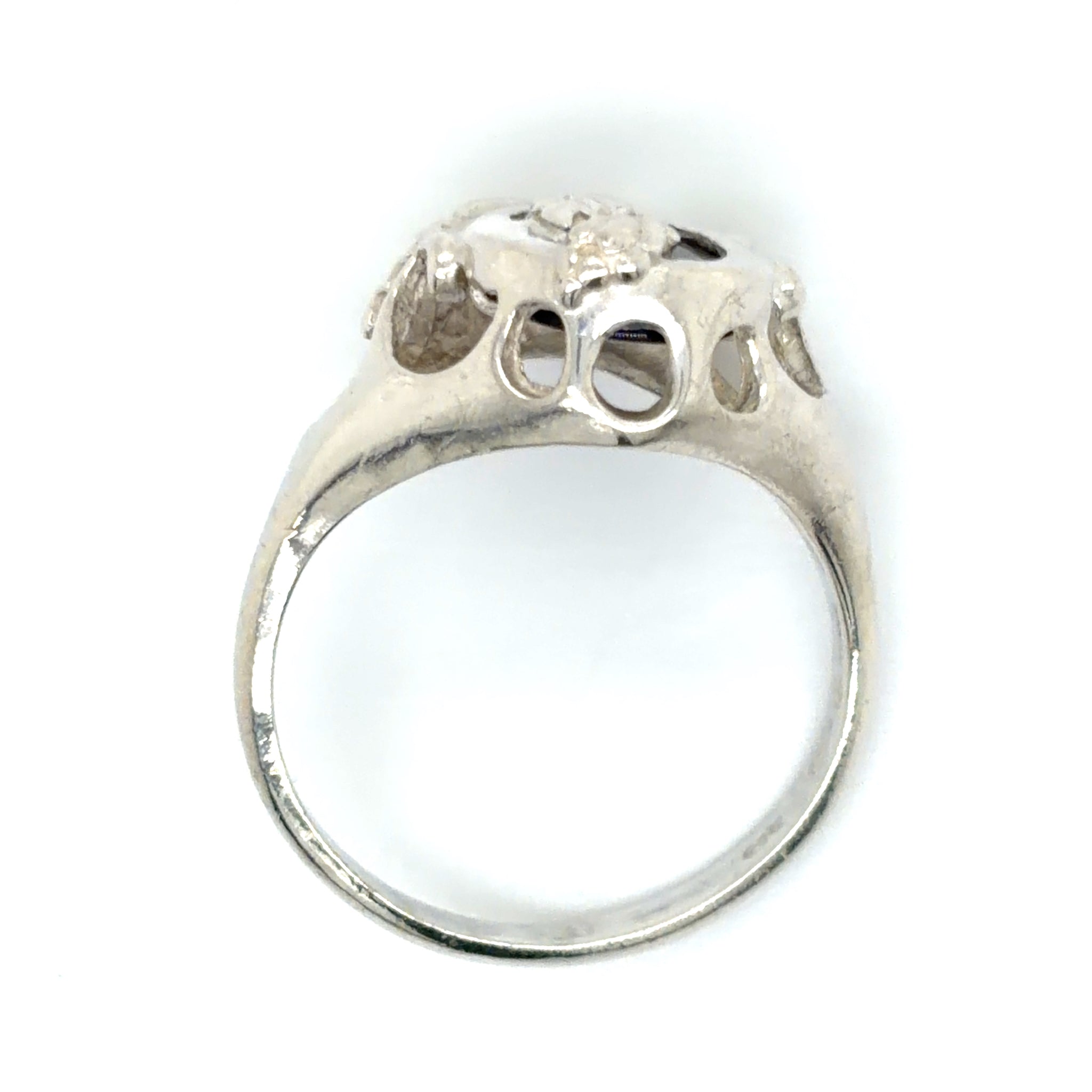 Estate Sterling Silver Onyx Grape Ring