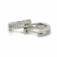 Estate Double Row Diamond Huggies