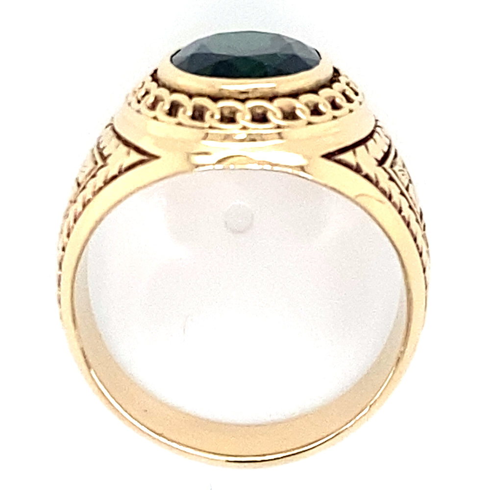 Estate Synthetic Emerald Floral Ring