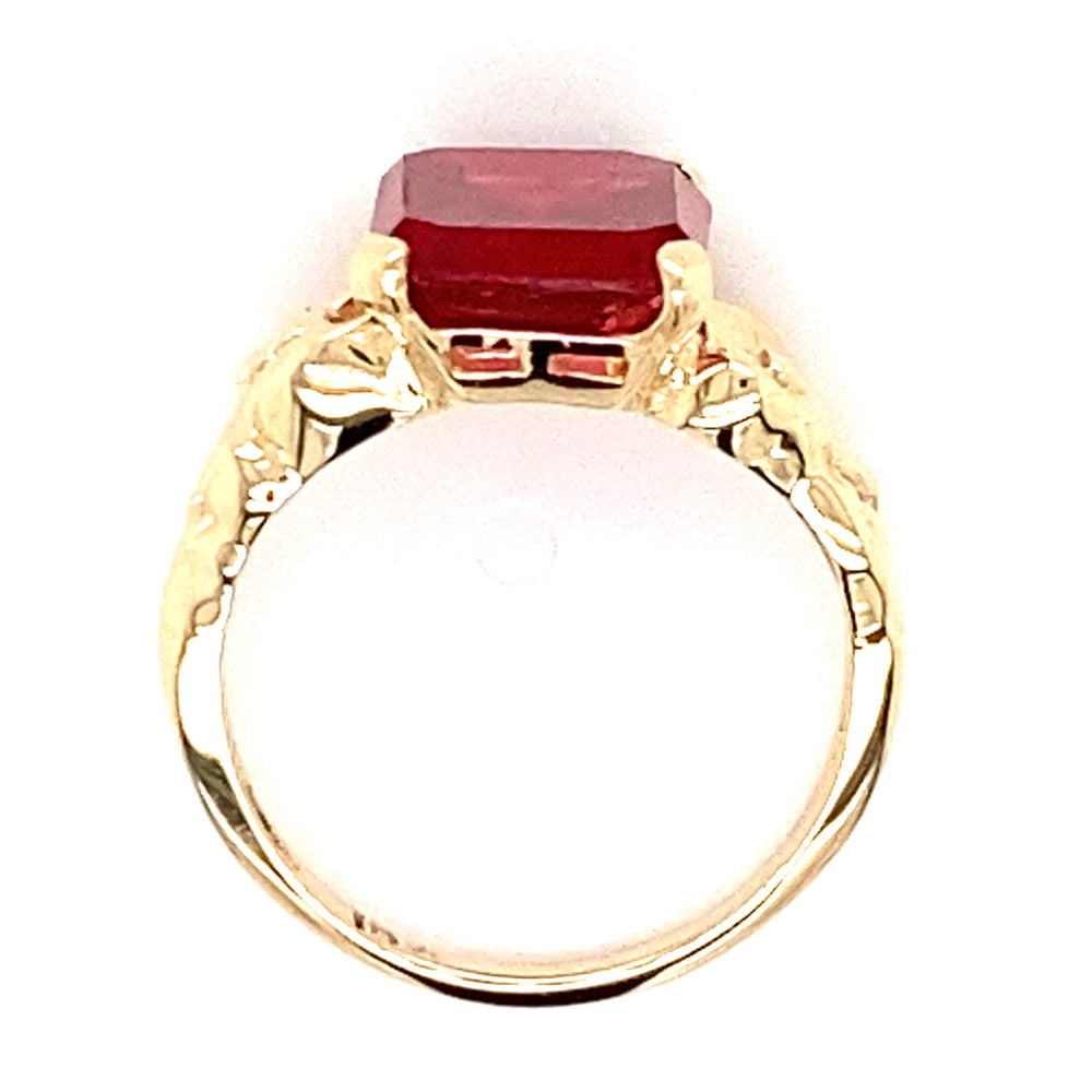 Estate Synthetic Ruby Flower Ring