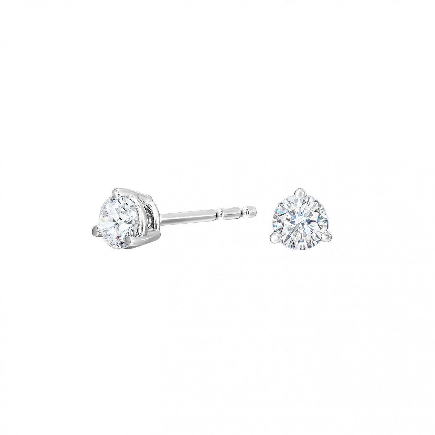14K White Gold 0.33cttw Diamond Stud Earrings with Martini Prongs
