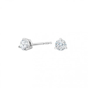 14K White Gold 0.33cttw Diamond Stud Earrings with Martini Prongs