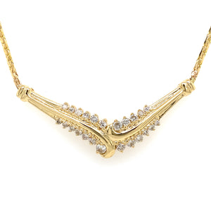 Estate Diamond V-Shaped Necklace