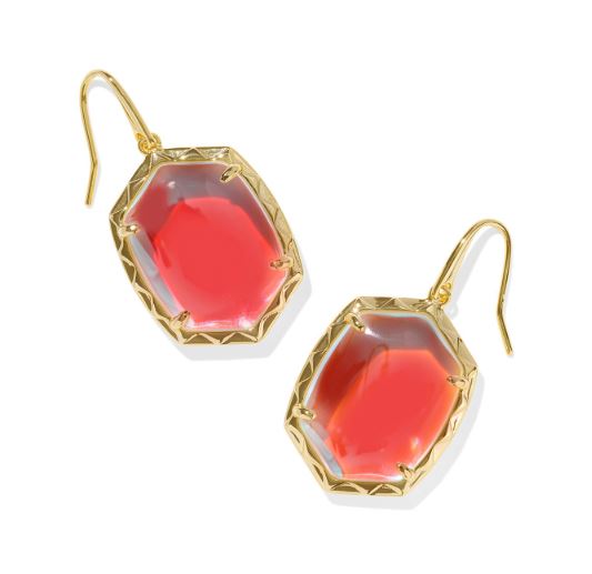 Daphne Gold Plated Dichroic Glass Drop Earrings by Kendra Scott