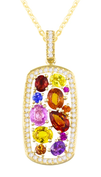 Rainbow Sapphire Necklace by Bellarri