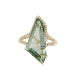 14K Yellow Gold 7.30ct Prasiolite & 0.20cttw Diamond Ring by Bellarri