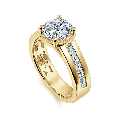 14K Yellow Gold Diamond Semi-Mount Ring