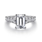 Piper - 14K White Gold Emerald Cut Diamond Engagement Ring