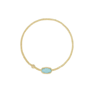 Grayson Gold Stretch Bracelet in Light Blue Magnesite by Kendra Scott