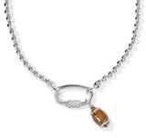 Football Silver White CZ Metal Strand Necklace by Kendra Scott