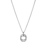 Sterling Silver Necklace with Interlock Circle Pendant by ELLE