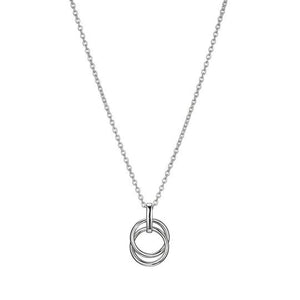 Sterling Silver Necklace with Interlock Circle Pendant by ELLE