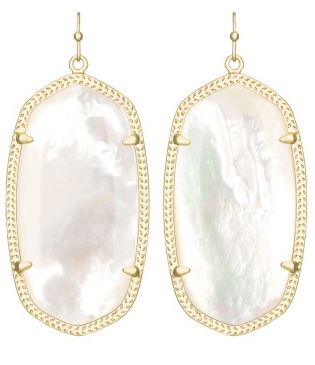 Danielle Gold Plated Ivory MOP Statement Earrings by Kendra Scott