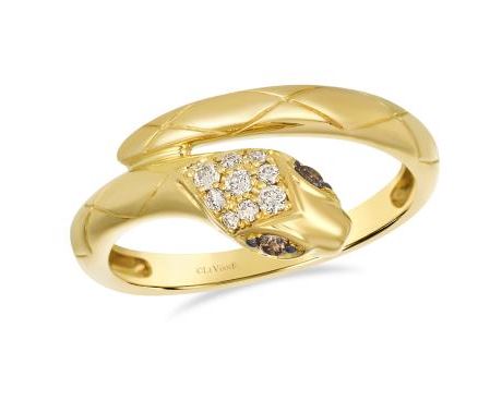 14K Honey Gold 0.14cttw Chocolate & Nude Diamond Ring by LeVian