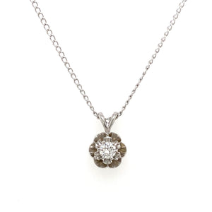 Estate Diamond Solitaire Necklace