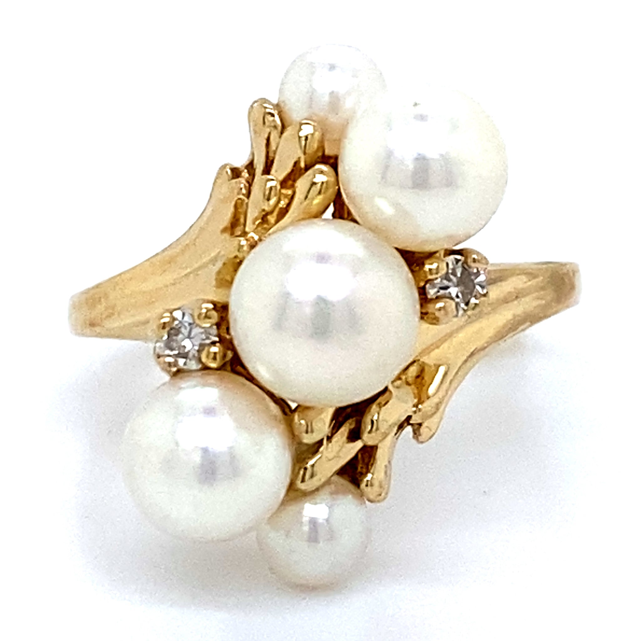 Estate Cultured Pearl Bypass Ring