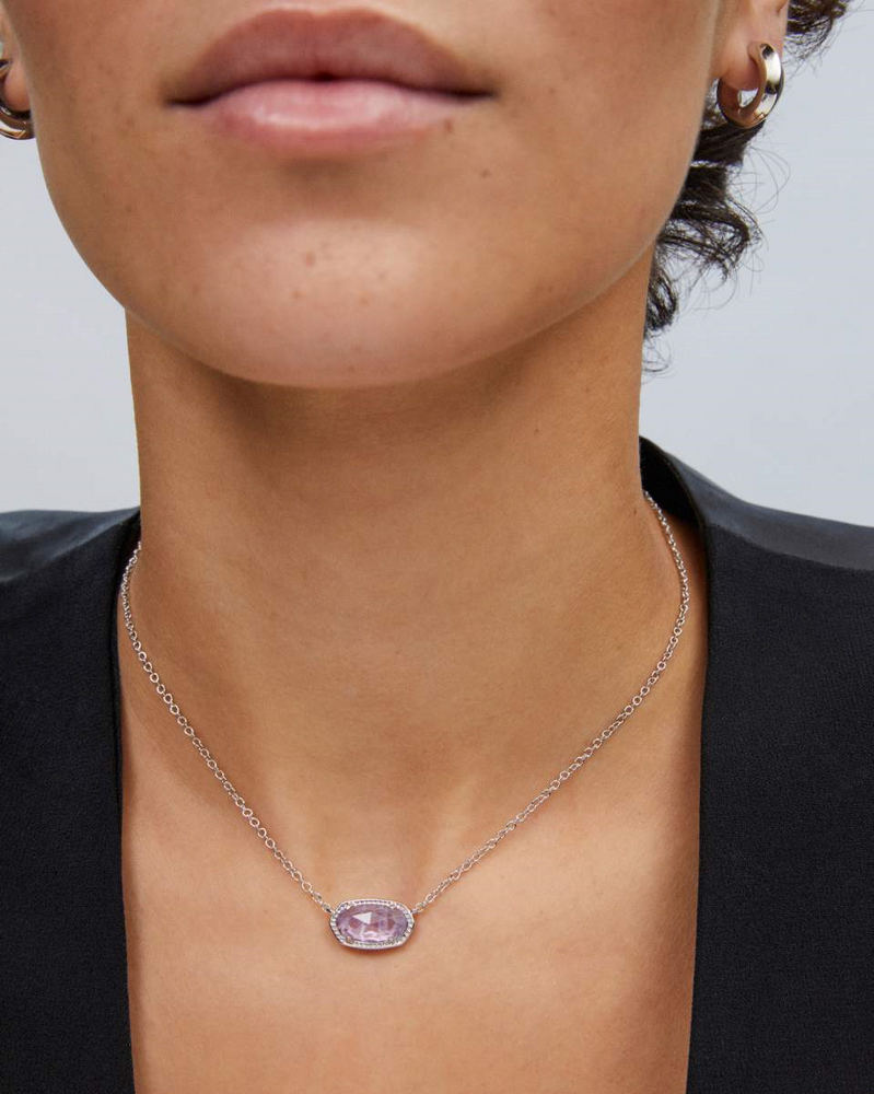 Elisa Silver Plated Purple Amethyst Necklace  by Kendra Scott
