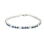 18K White Gold 0.96cttw Diamond & 3.20cttw Sapphire Bracelet