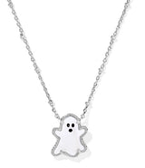 Ghost Silver White Mother of Pearl Short Pendant Necklace by Kendra Scott