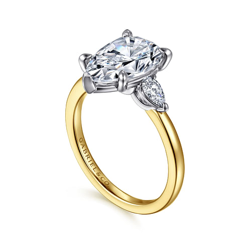 14K White & Yellow Gold Diamond Semi-Mount Ring by Gabriel