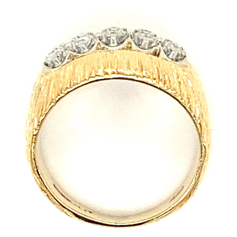 Estate Diamond Textured Ring