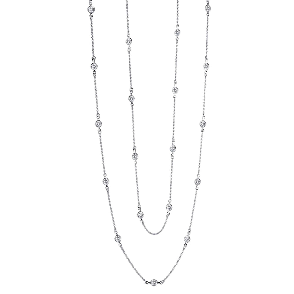 Lafonn Lassaire Simulated Diamonds in Sterling Silver Bonded with Platinum 36" Necklace