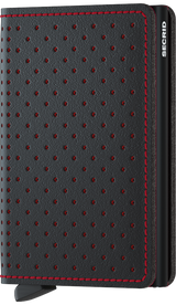Perforated Black-Red Slimwallet by Secrid