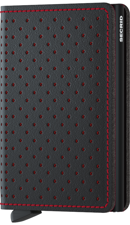 Perforated Black-Red Slimwallet by Secrid