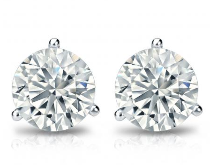 14K White Gold 1.99cttw HI SI3/I1 RBC Diamond Stud Earrings