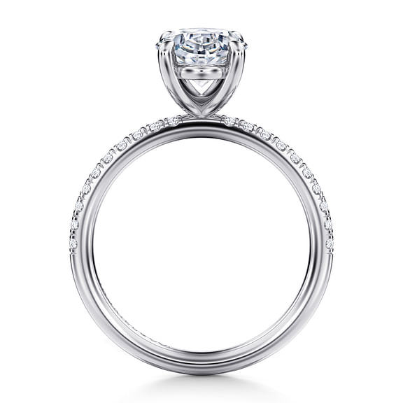 Twain - 14K White Gold Oval Diamond Engagement Ring