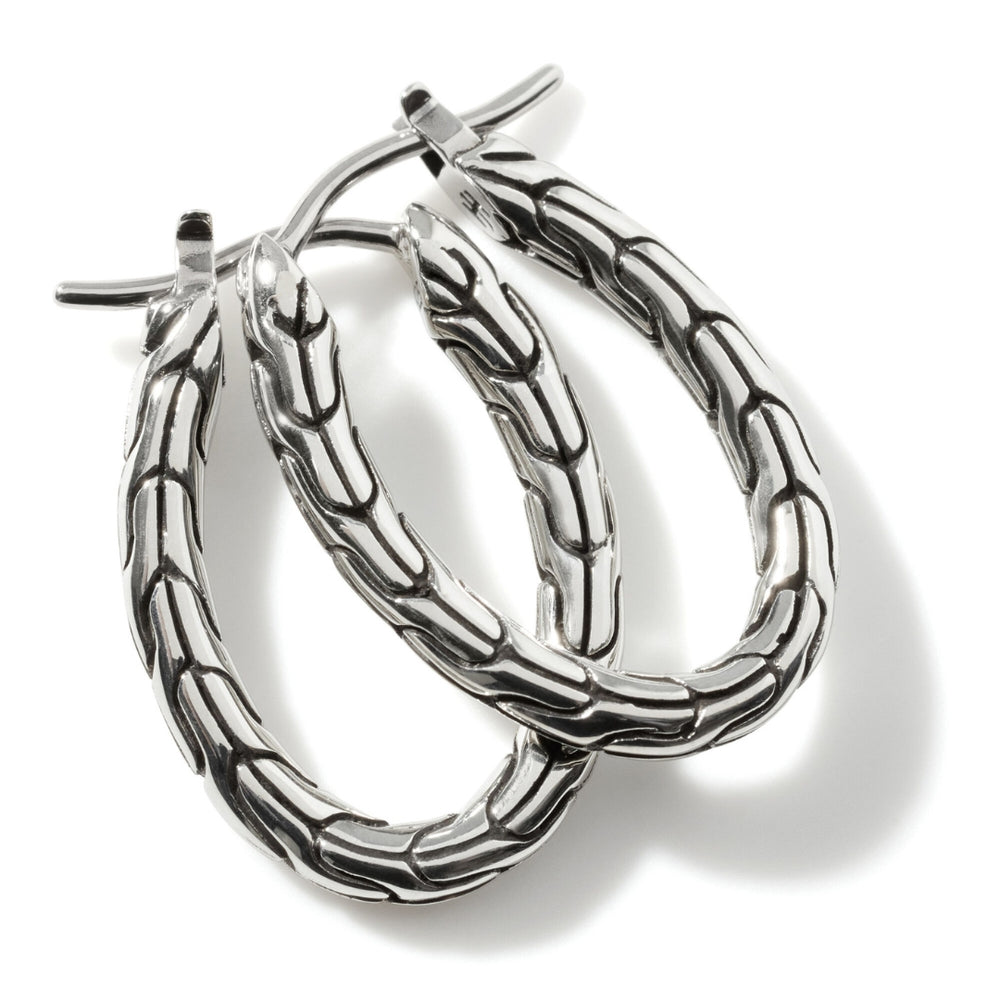 Classic Chain Silver Hoop Earrings 20mm by John Hardy
