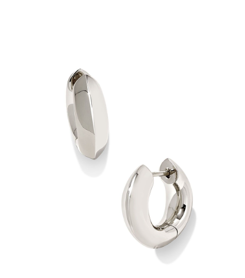 Mikki Rhodium Plated Huggie Earrings by Kendra Scott