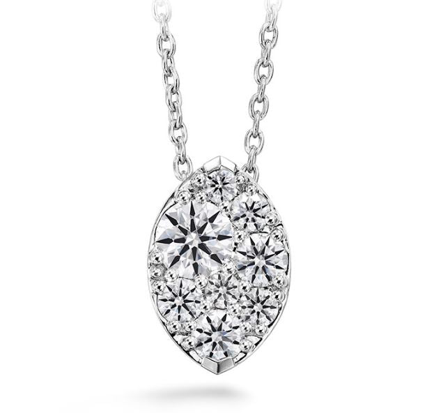 18K White Gold 0.25cttw VS-SI G-H Tess Diamond Navette Pendant by HOF