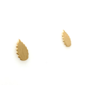 Estate Small Leaf Earrings