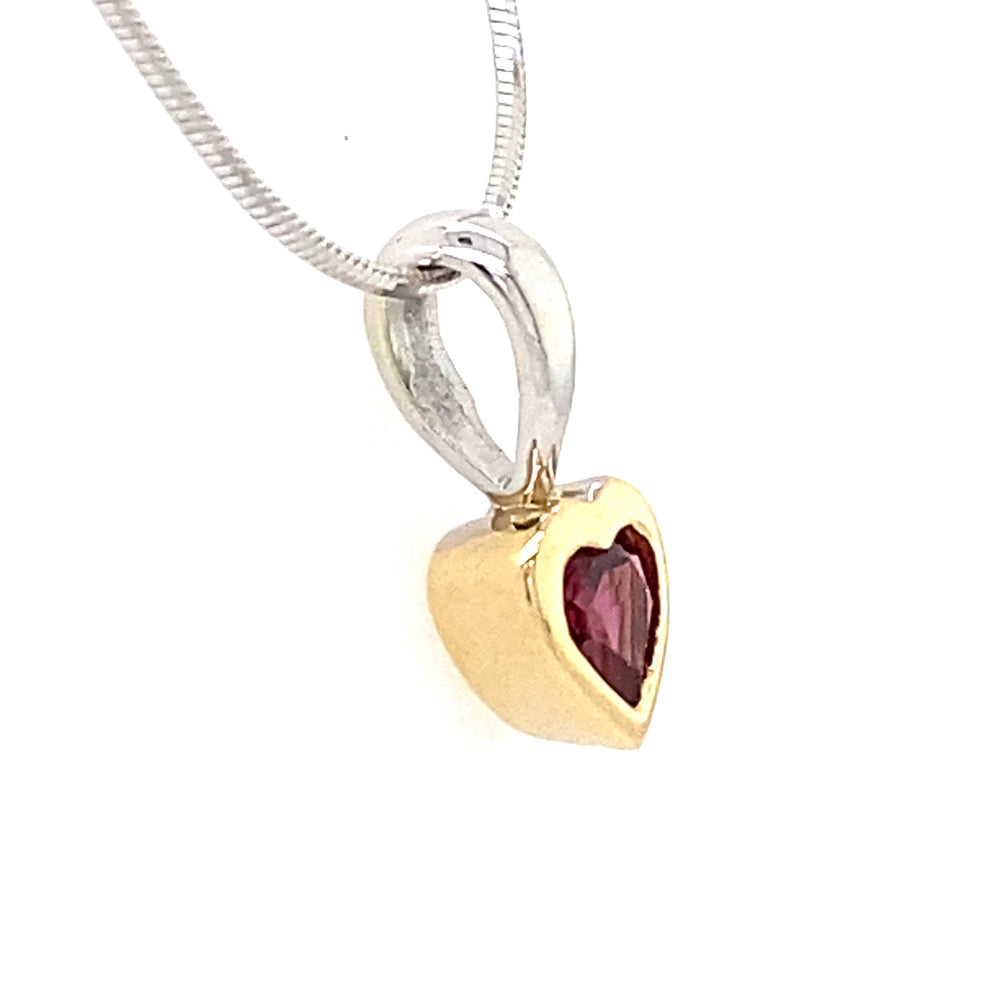 Estate Garnet Heart Necklace