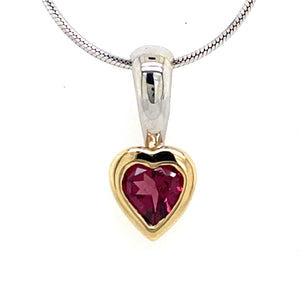 Estate Garnet Heart Necklace