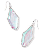 Evelyn Silver Rock Crystal Dichroic Drop Earrings by Kendra Scott