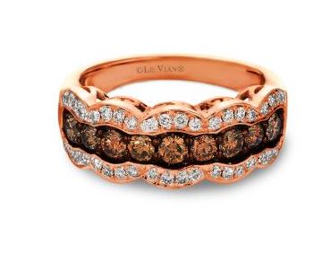 14K Strawberry Gold 1.06cttw Chocolate & Nude Diamond Ring by LeVian