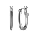 Sterling Silver Oval Hoop Earrings by ELLE